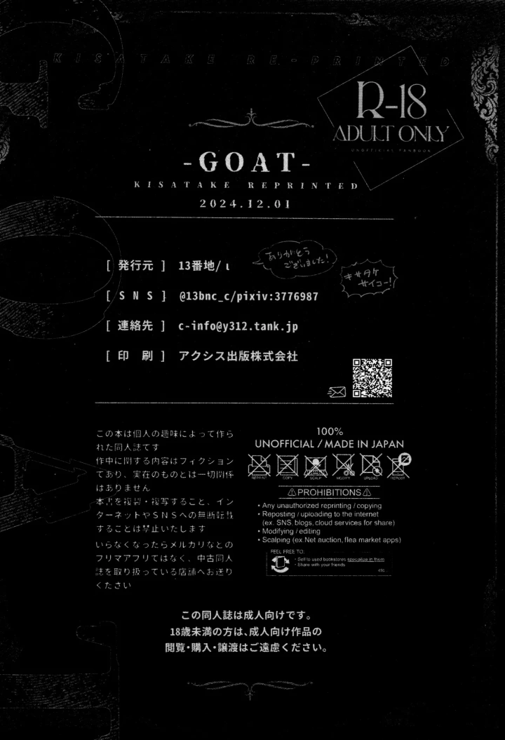 ((好悪の情は紙一重 DR2024) 13番地 (し) )再録集 GOAT-120ページ目